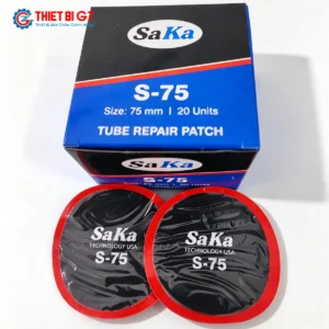 Miếng vá săm lốp SAKA-TECH S75 đường kính 75mm hộp 20 miếng chính hãng nền trắng